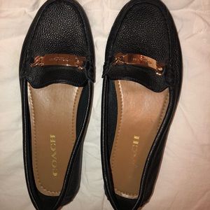 Coach Black Leather Loafers, Almost Brand New!
